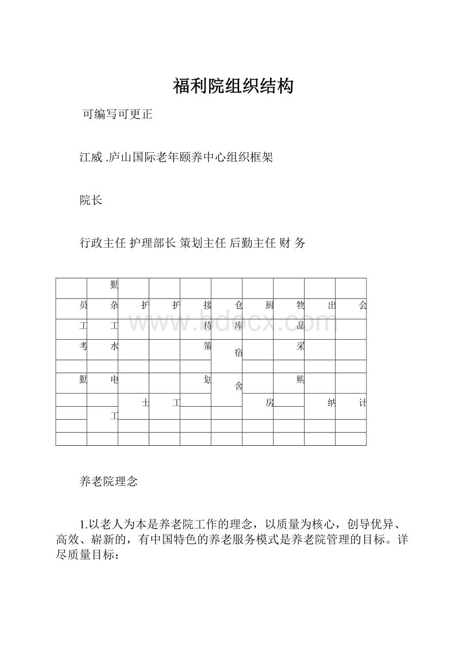 福利院组织结构.docx