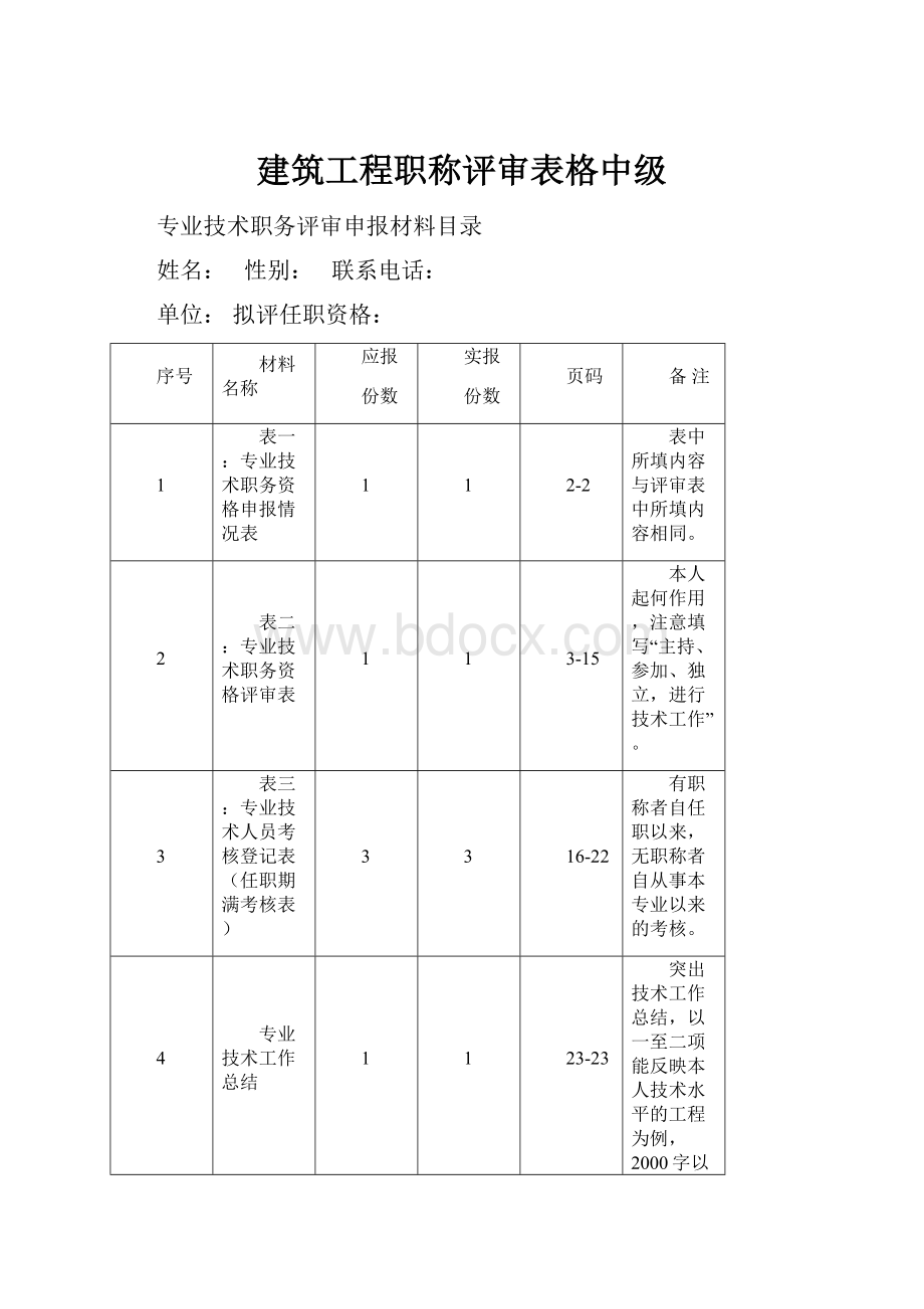 建筑工程职称评审表格中级.docx_第1页