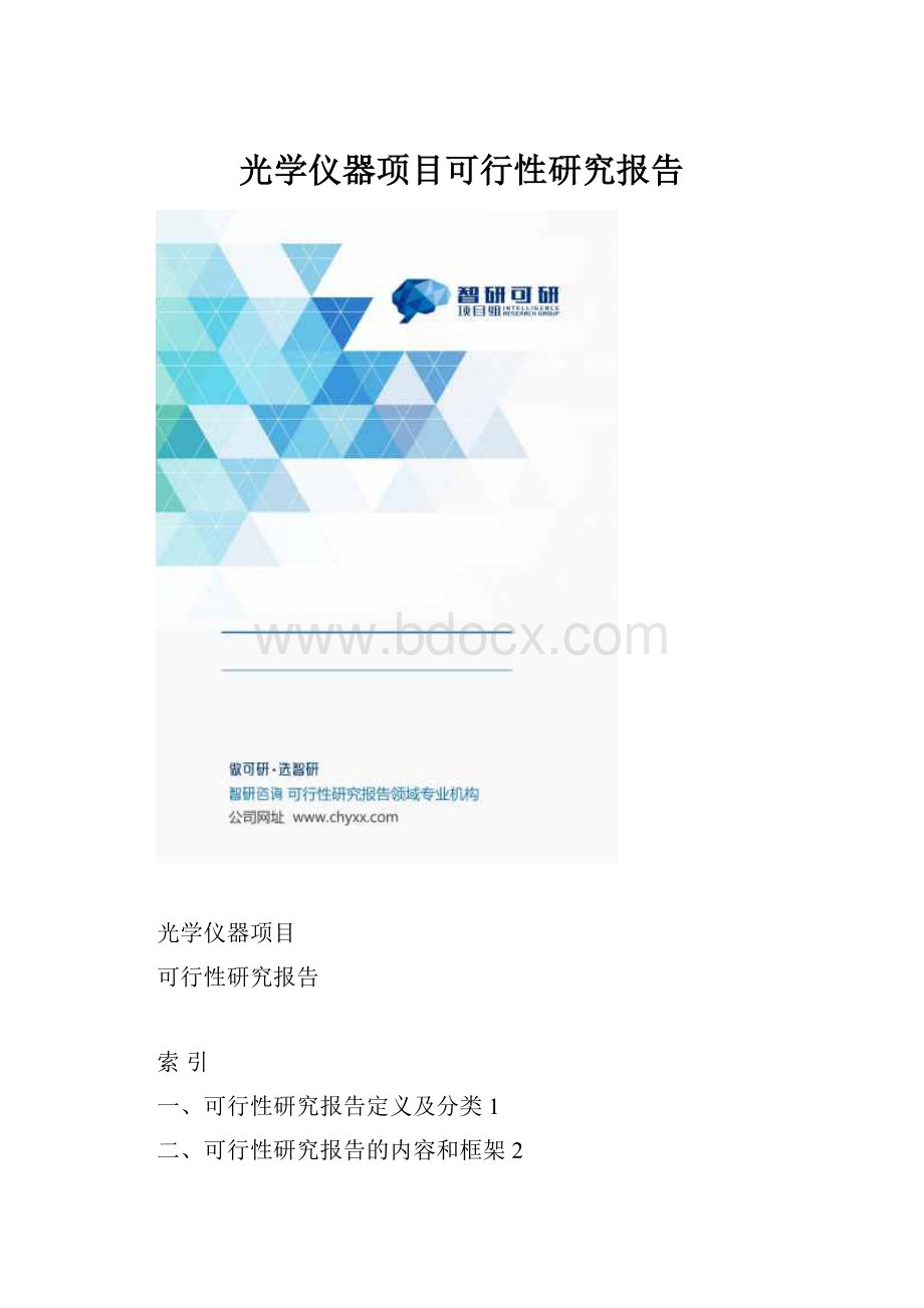 光学仪器项目可行性研究报告.docx_第1页