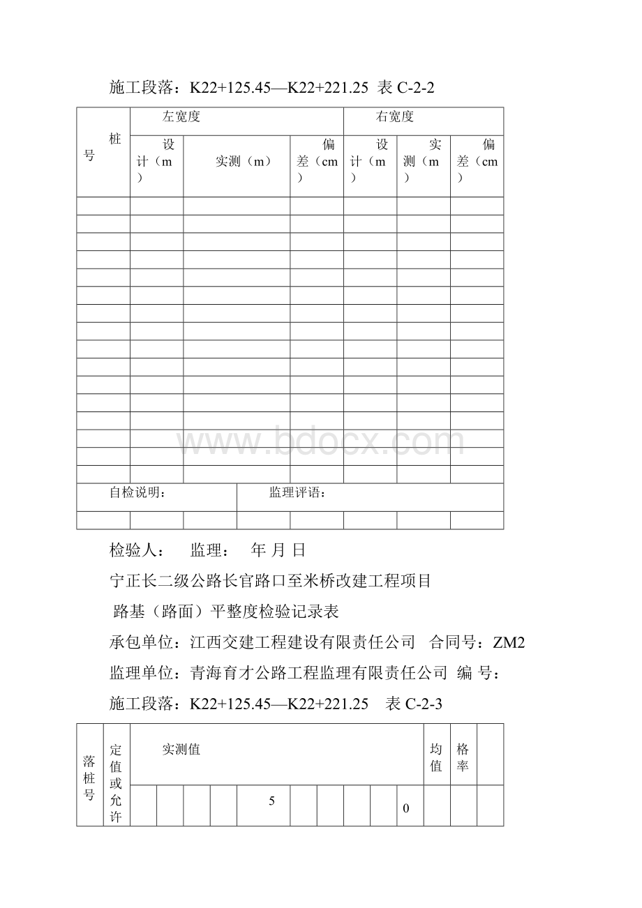 C233路基路面纵断高程横坡检验记录表.docx_第2页