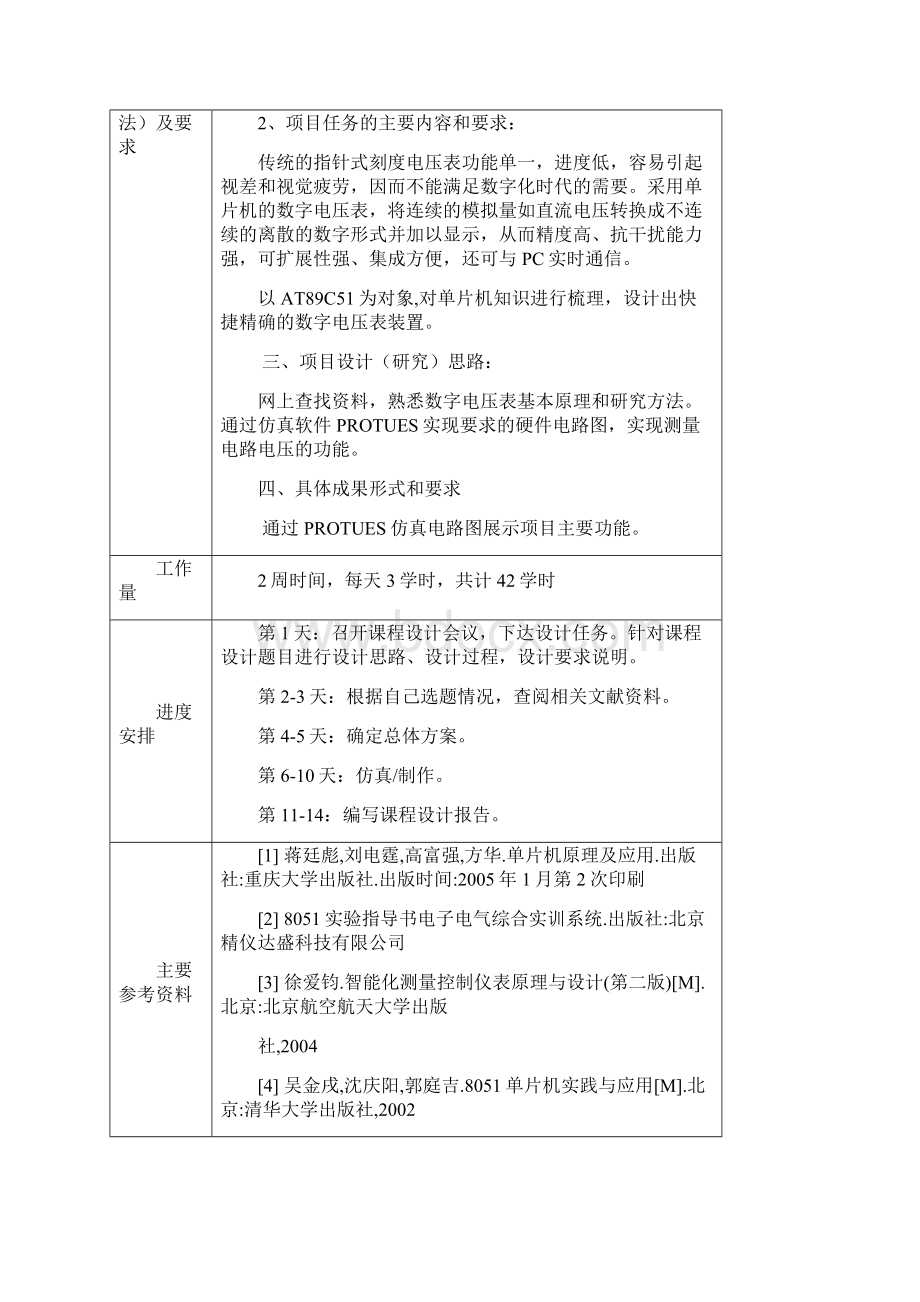 学位论文基于单片机的数字电压表设计课程设计.docx_第2页