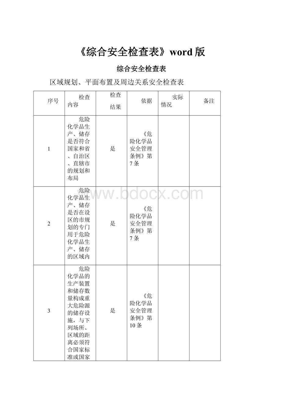 《综合安全检查表》word版.docx