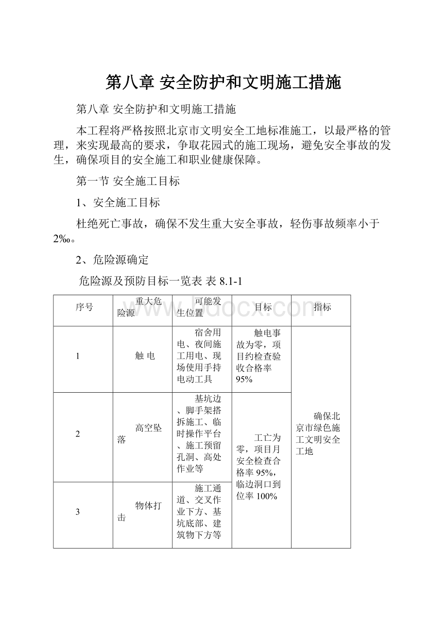 第八章安全防护和文明施工措施.docx