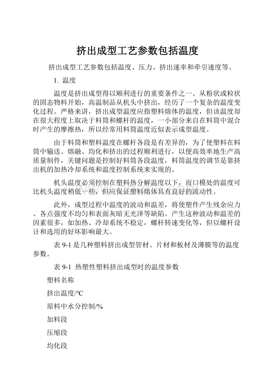 挤出成型工艺参数包括温度.docx