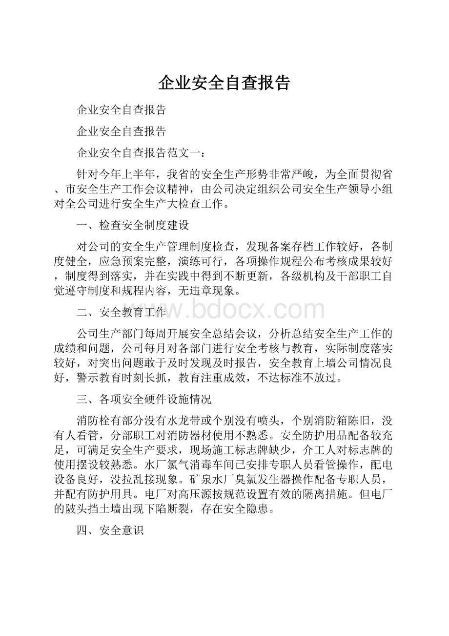 企业安全自查报告.docx_第1页