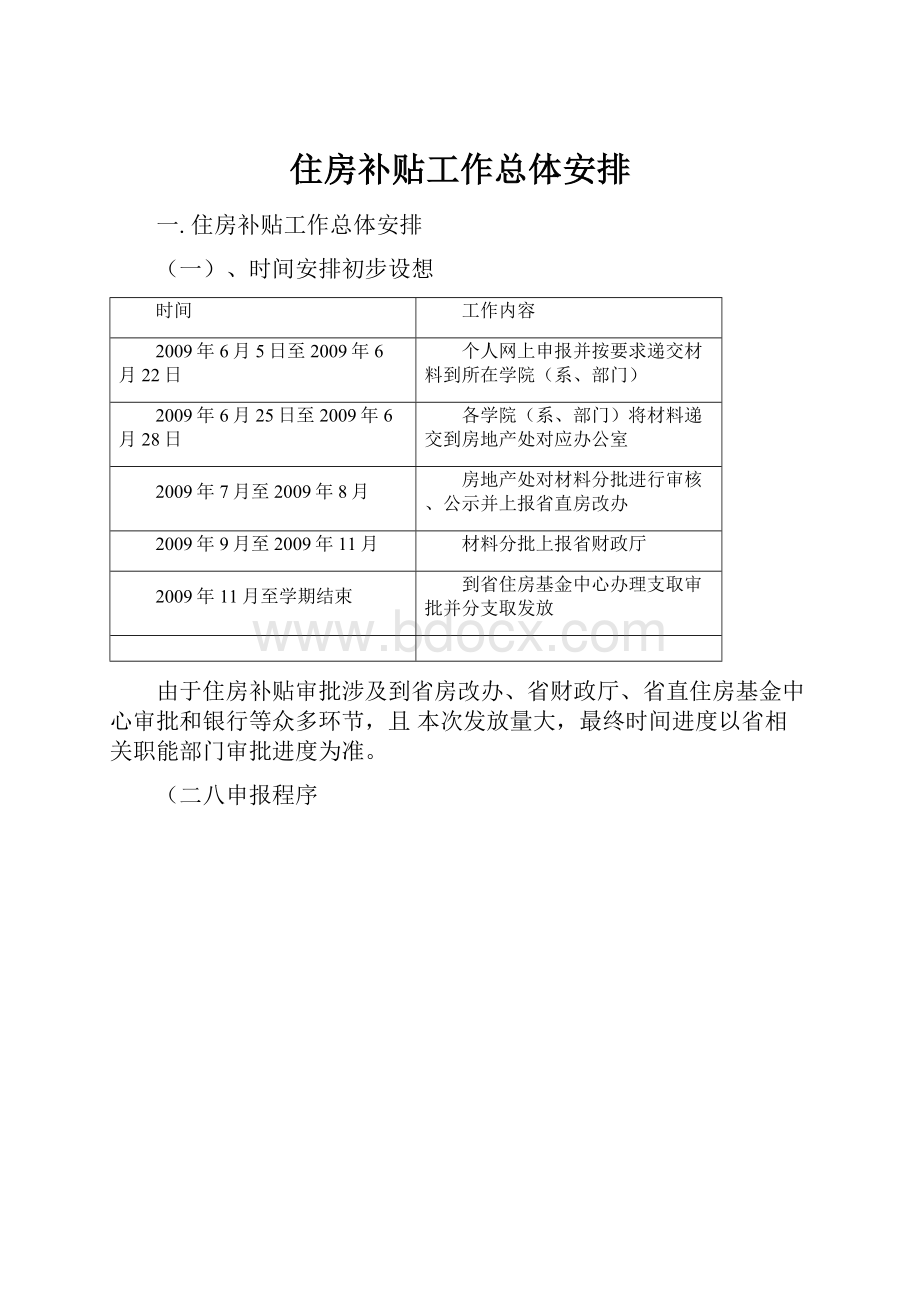 住房补贴工作总体安排.docx_第1页