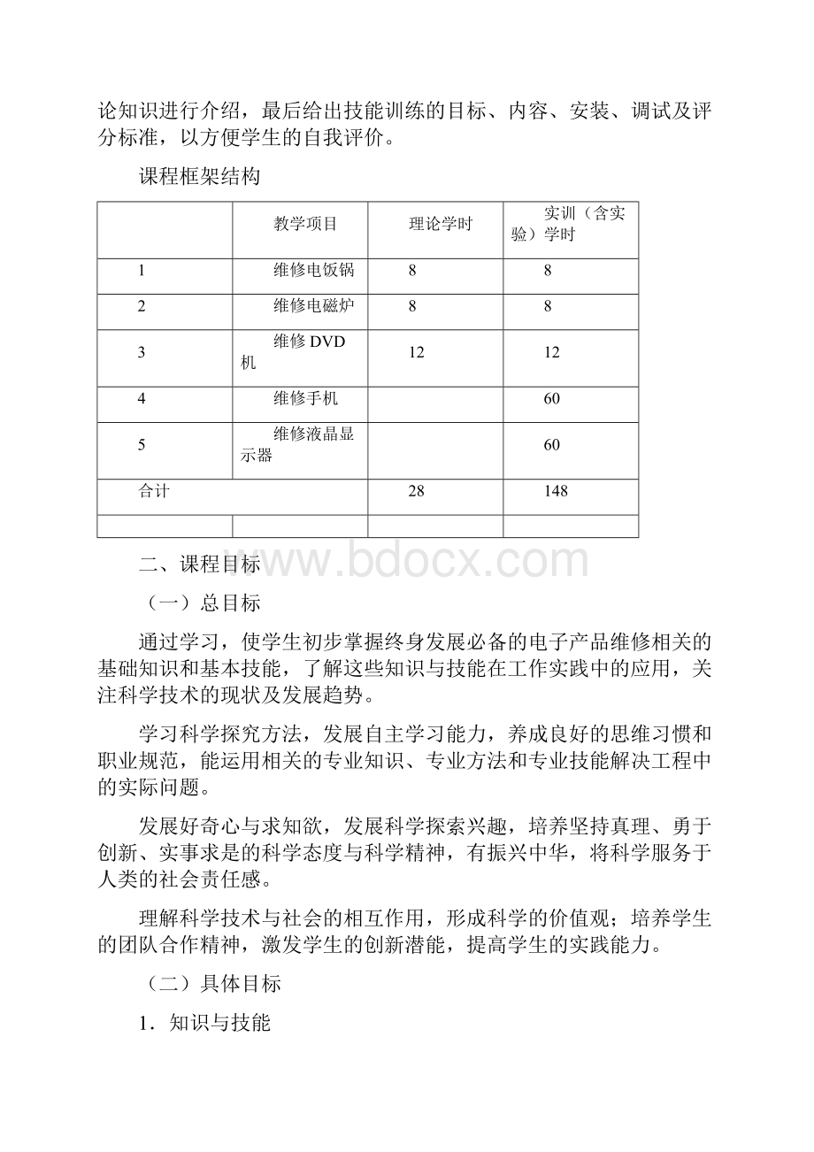 《电子产品检测与维修技术》课程标准.docx_第2页