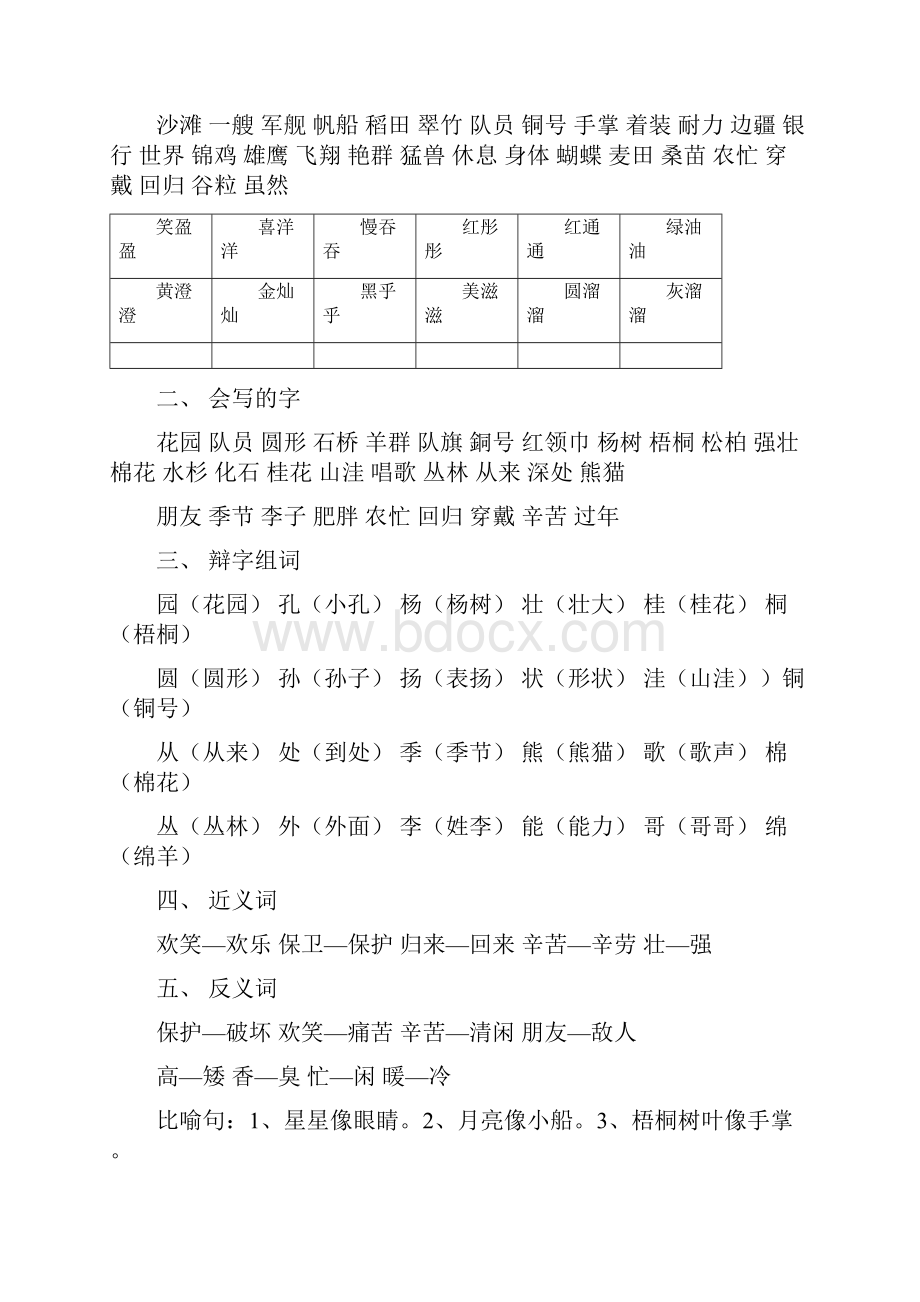 部编版二年级语文上册全册知识要点汇总精品2套.docx_第3页