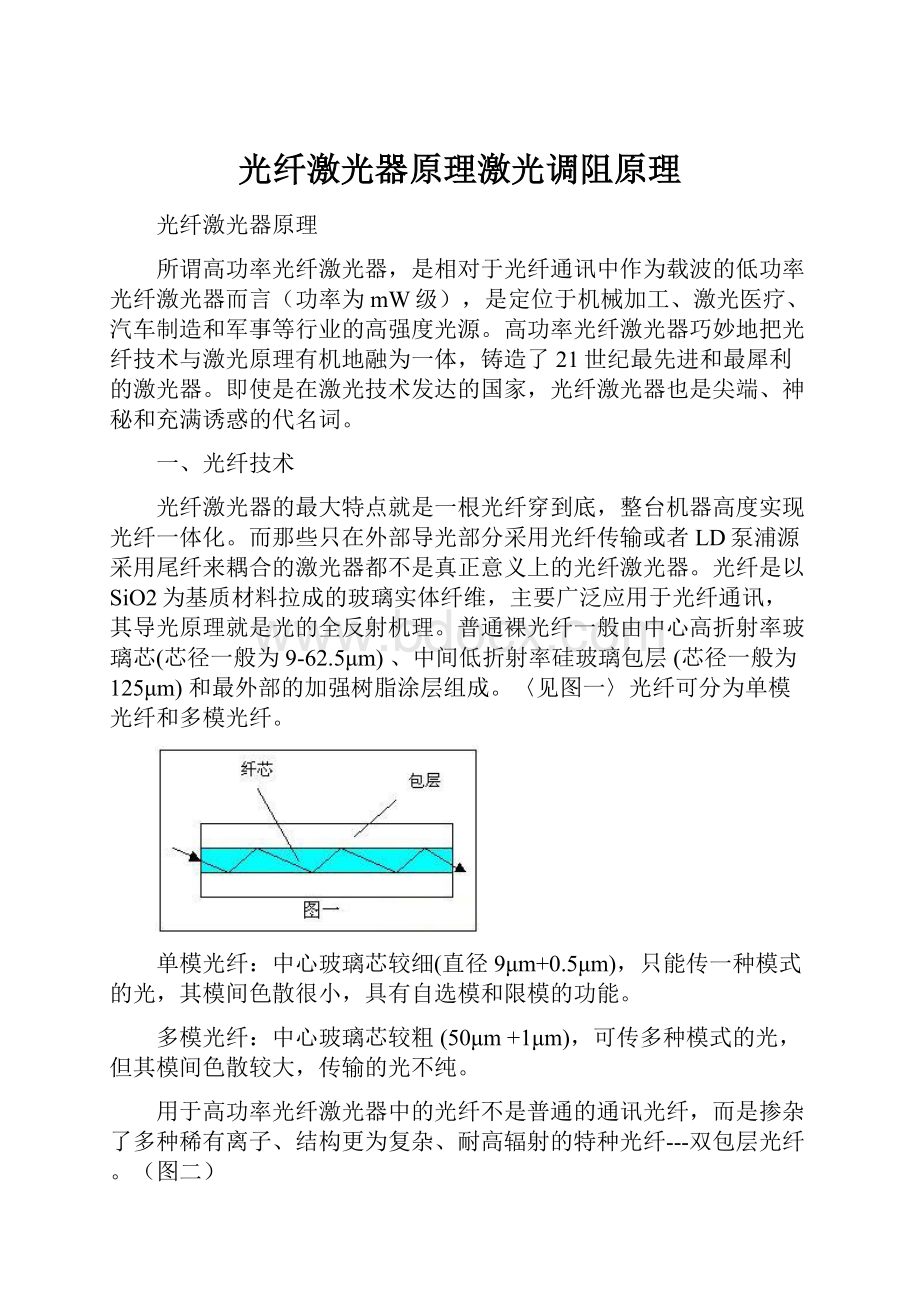 光纤激光器原理激光调阻原理.docx