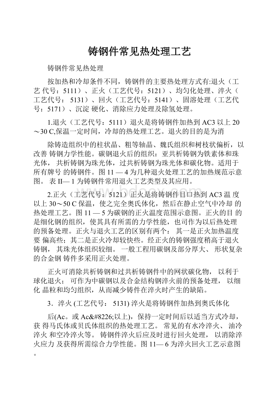 铸钢件常见热处理工艺.docx_第1页