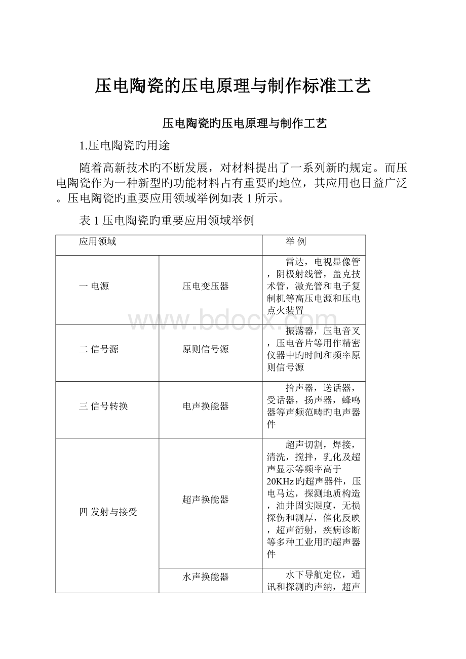 压电陶瓷的压电原理与制作标准工艺.docx