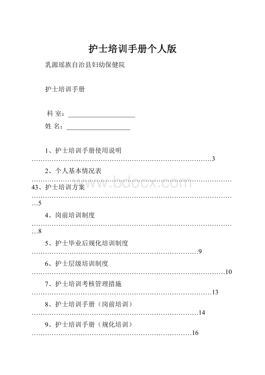 护士培训手册个人版.docx