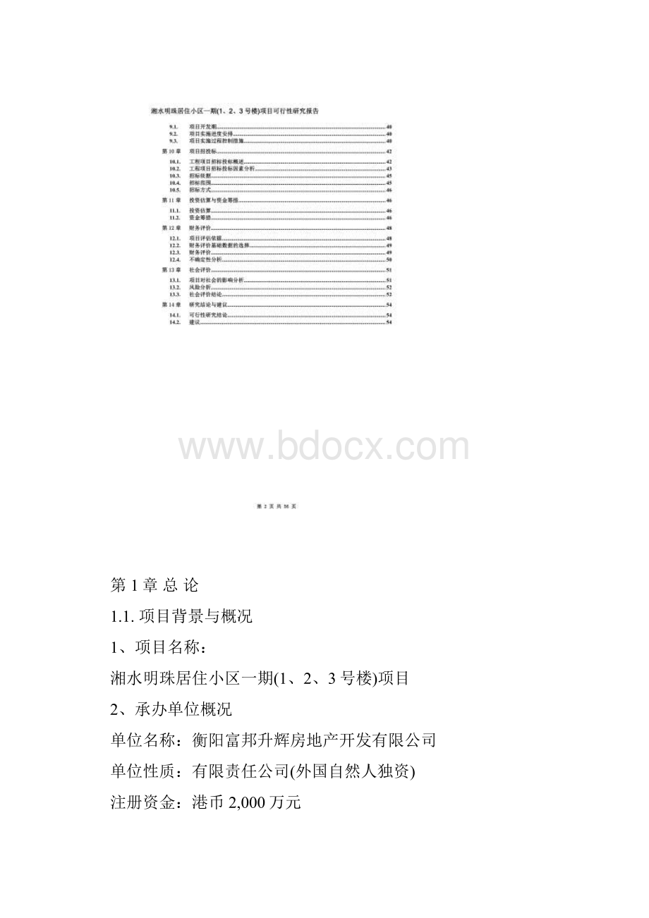 万科房地产项目可行性研究报告模板.docx_第2页