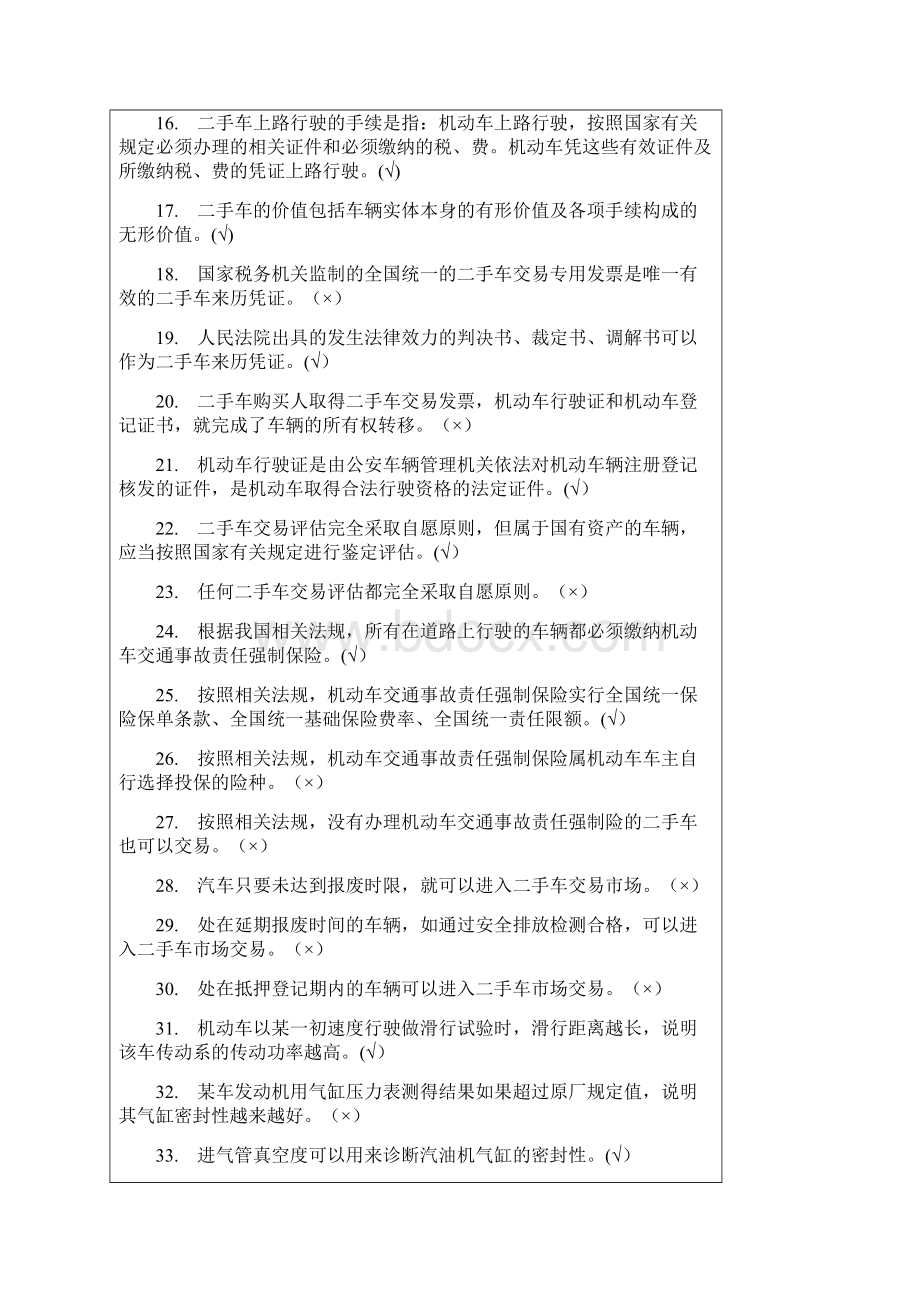 二手车鉴定评估师考试试题1.docx_第2页