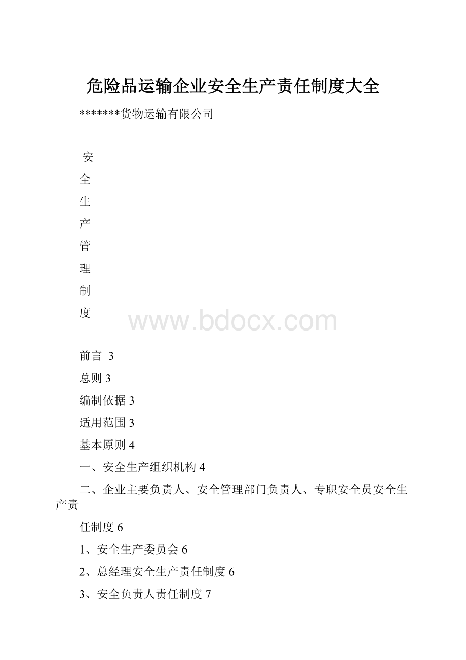 危险品运输企业安全生产责任制度大全.docx