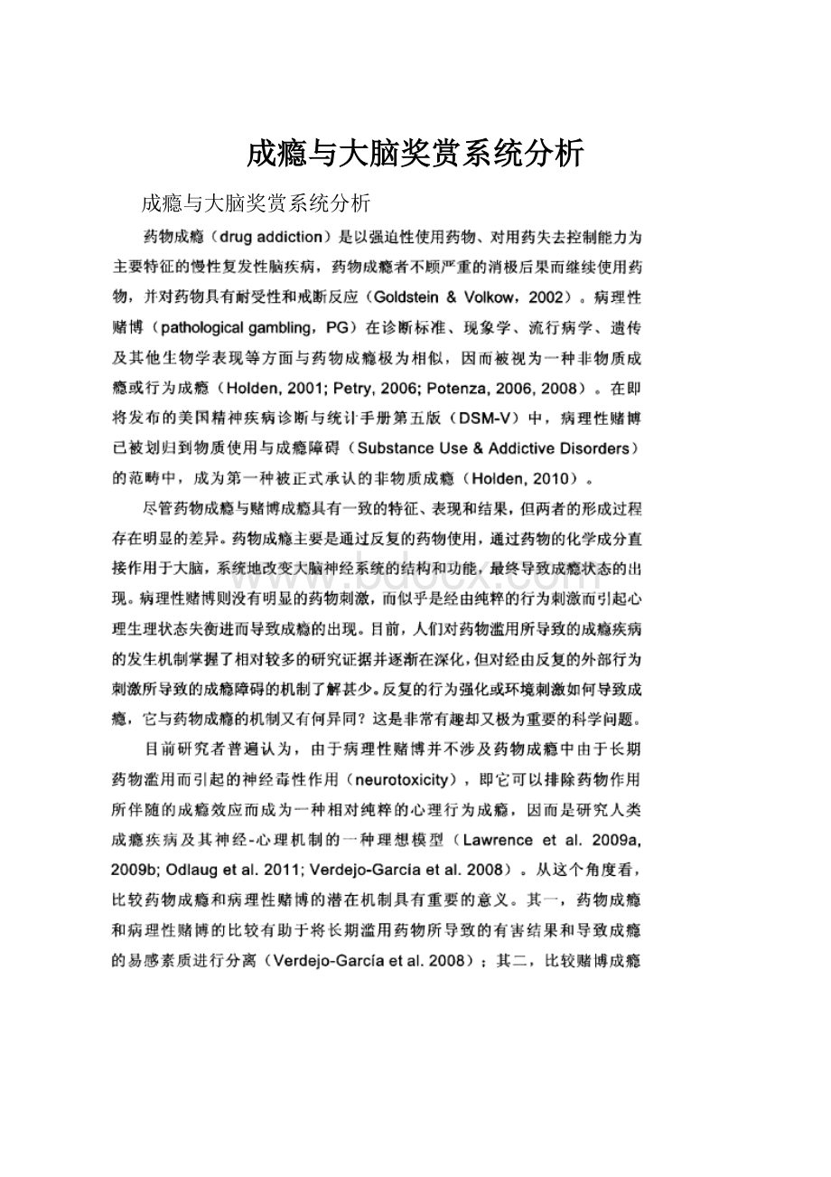 成瘾与大脑奖赏系统分析.docx_第1页