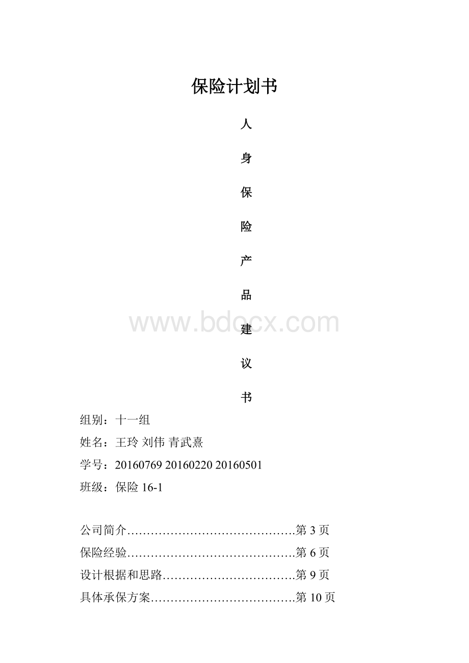 保险计划书.docx_第1页