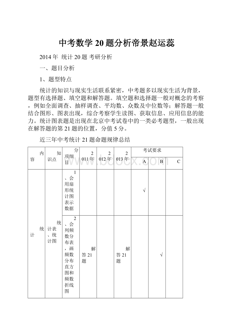 中考数学20题分析帝景赵运蕊.docx