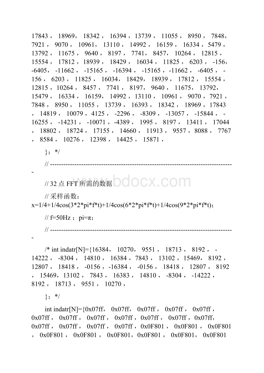 2407FFT 128 点 FFT的sin 和 cos值存储表.docx_第2页