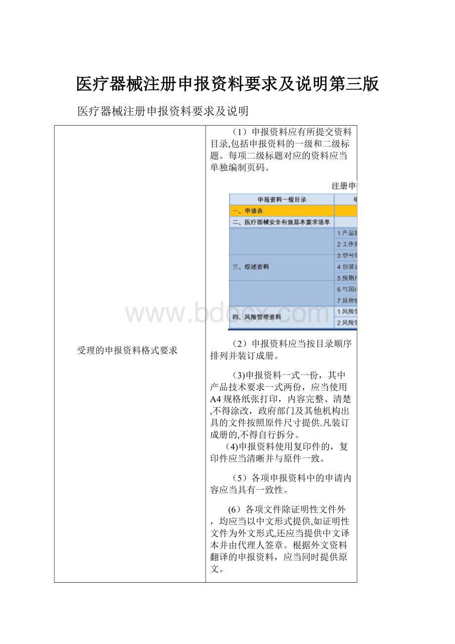 医疗器械注册申报资料要求及说明第三版.docx