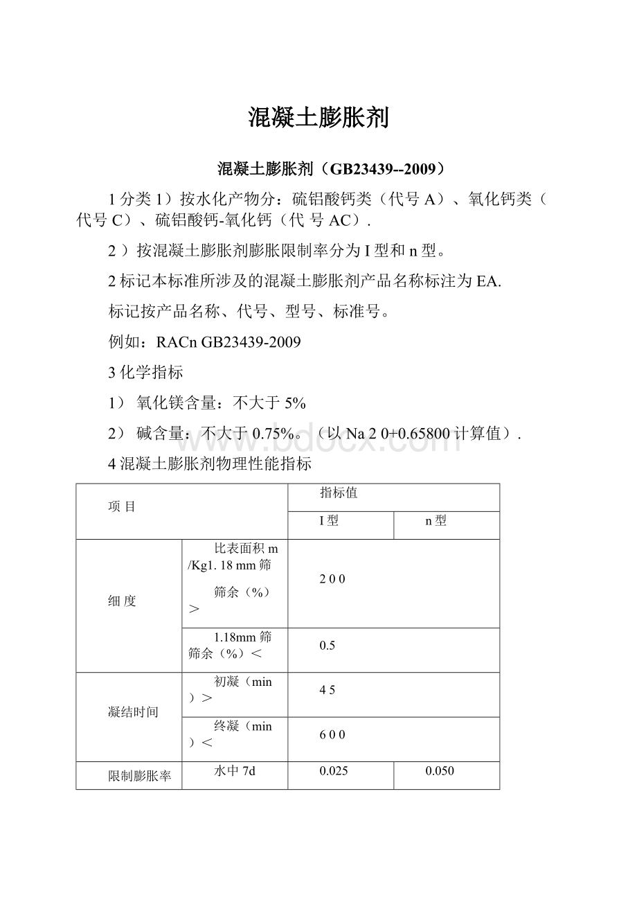 混凝土膨胀剂.docx_第1页