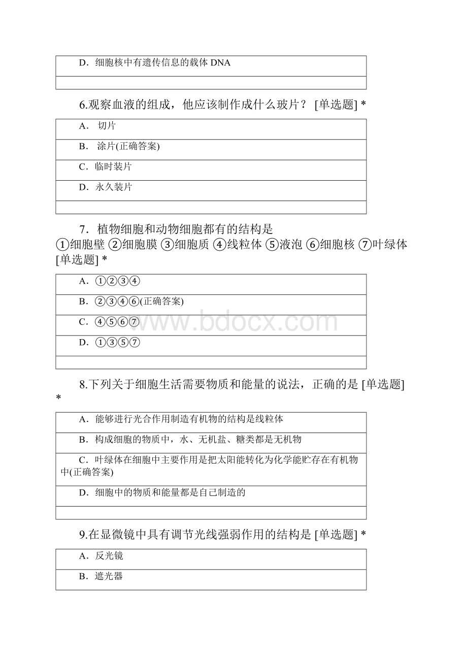 生物周周考试题细胞生态被子植物的一生.docx_第3页