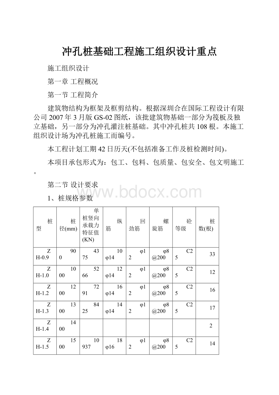 冲孔桩基础工程施工组织设计重点.docx