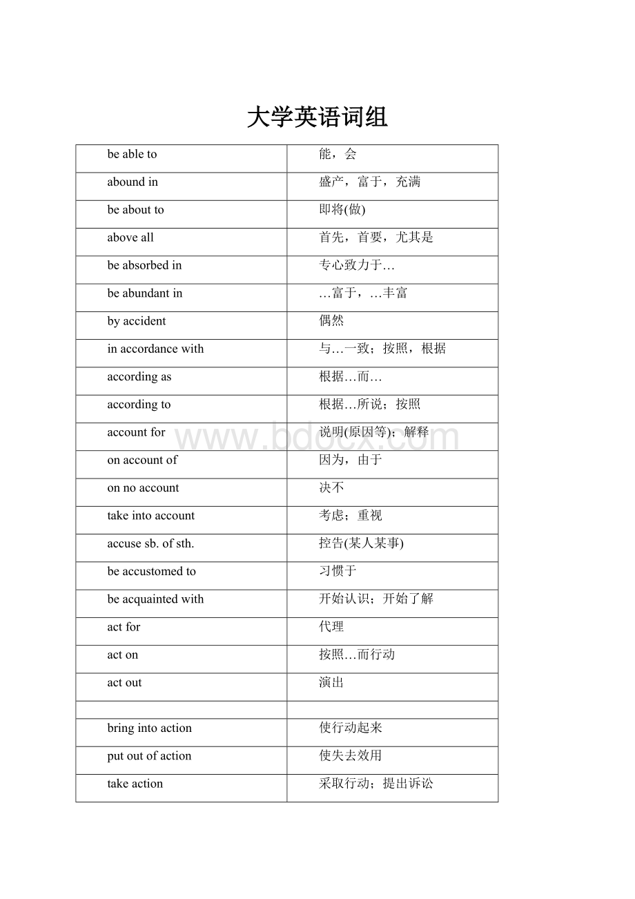 大学英语词组.docx_第1页