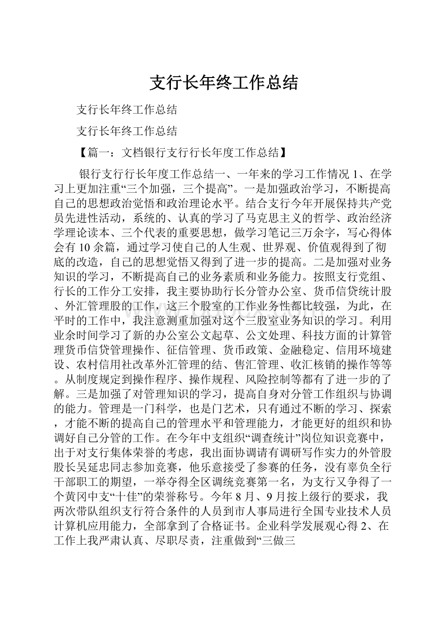 支行长年终工作总结.docx_第1页