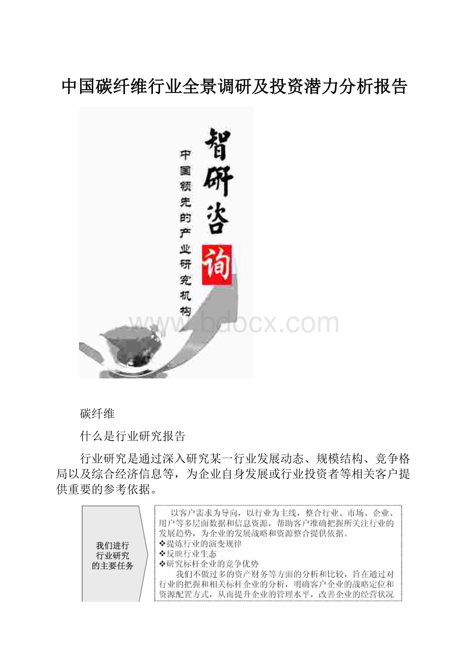 中国碳纤维行业全景调研及投资潜力分析报告.docx