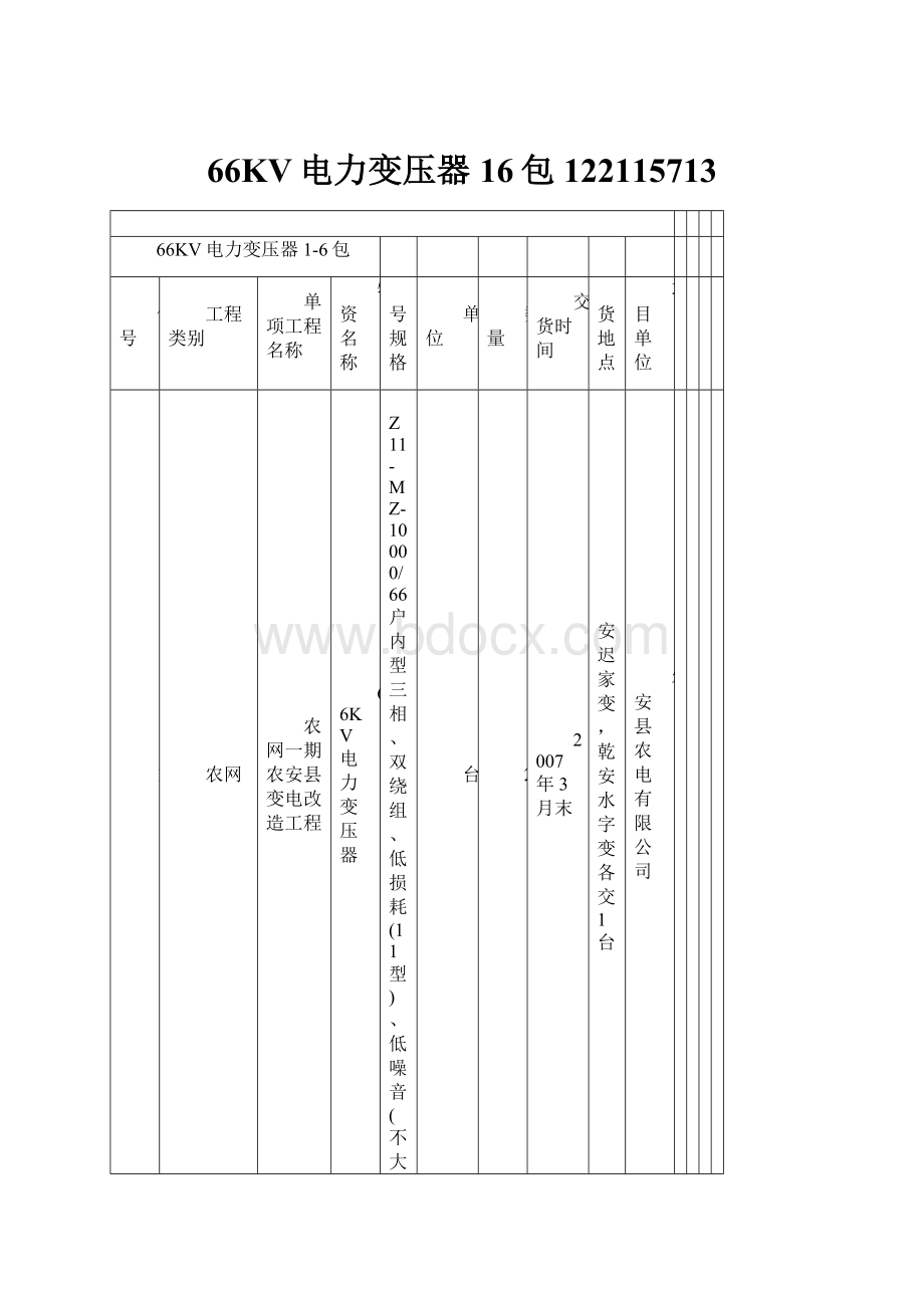 66KV电力变压器16包122115713.docx_第1页