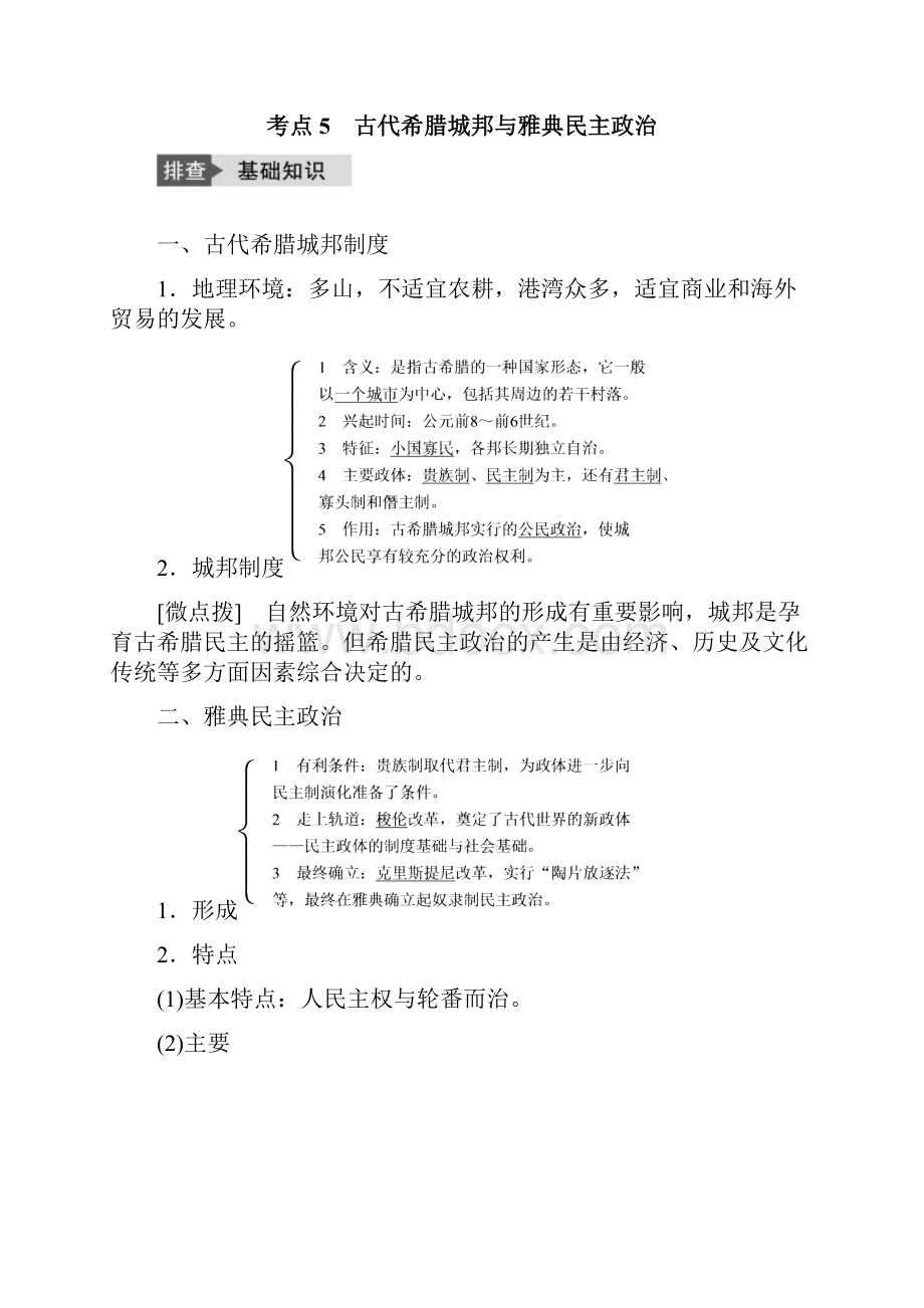 届高考历史一轮复习第二单元古代希腊罗马和近代西方的政治制度考点5古代希腊城邦与雅典民主政治教案.docx_第2页