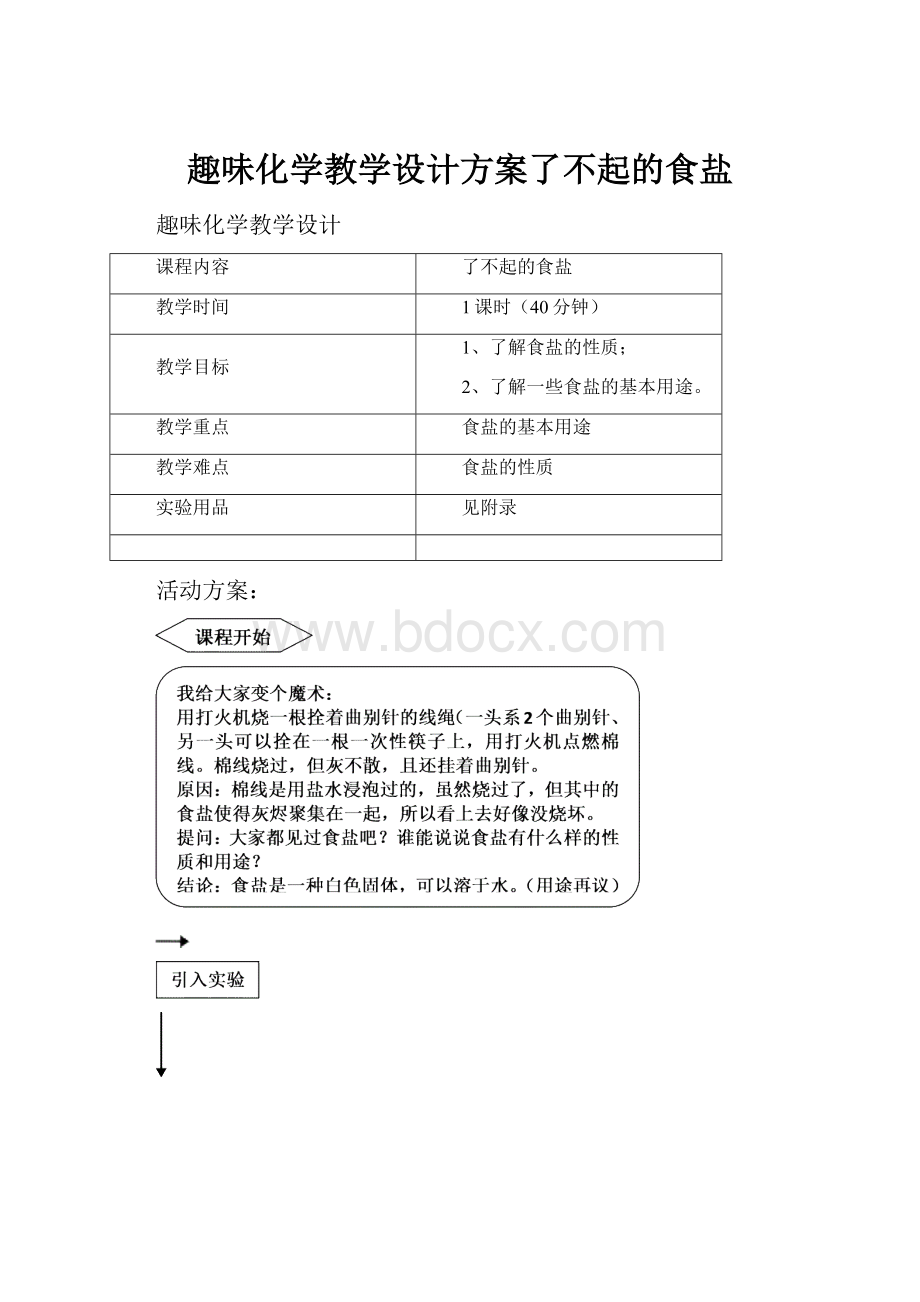 趣味化学教学设计方案了不起的食盐.docx