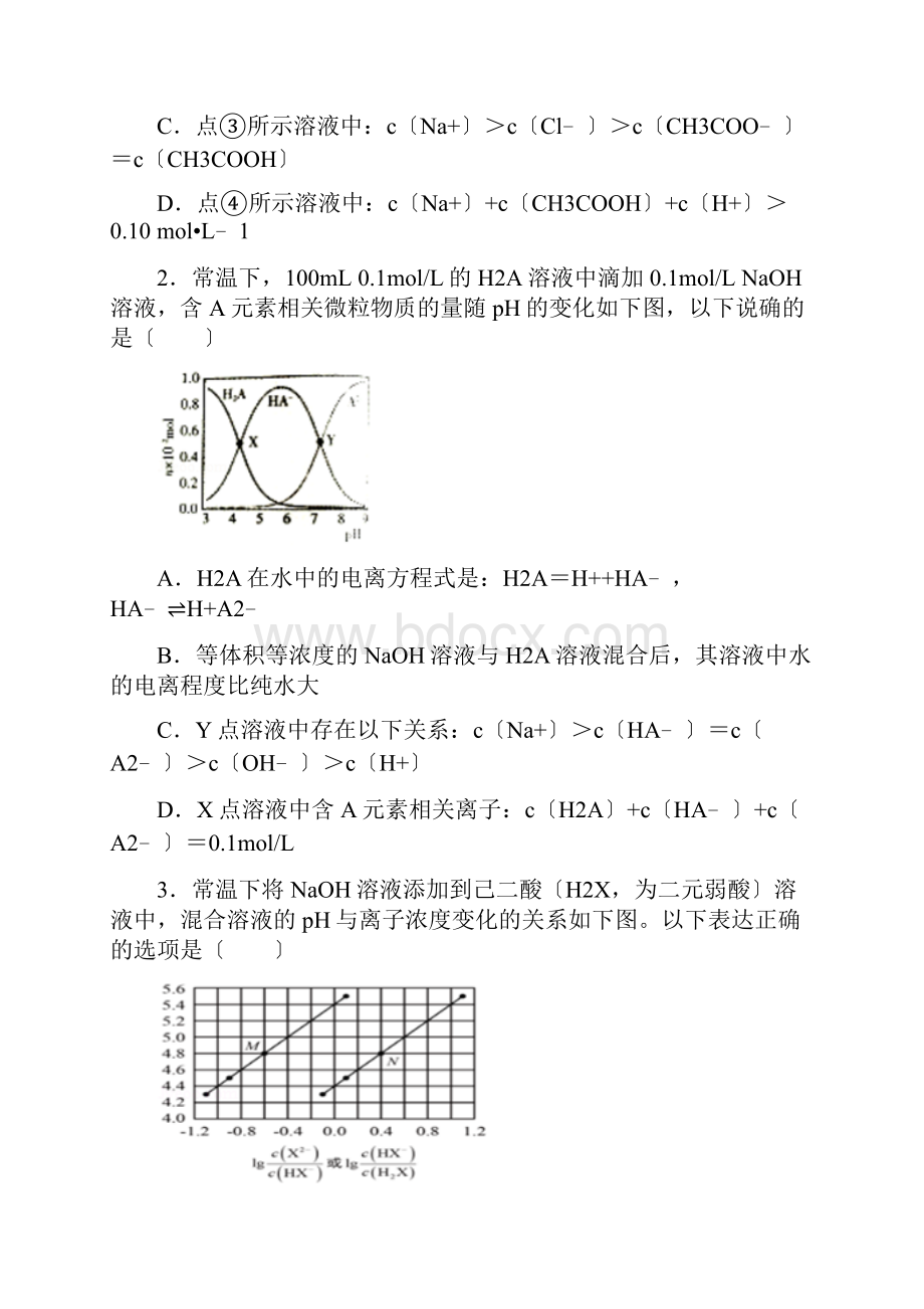 水溶液中的离子平衡图像分析题学生版.docx_第2页