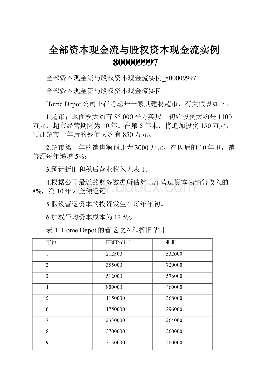 全部资本现金流与股权资本现金流实例800009997.docx_第1页