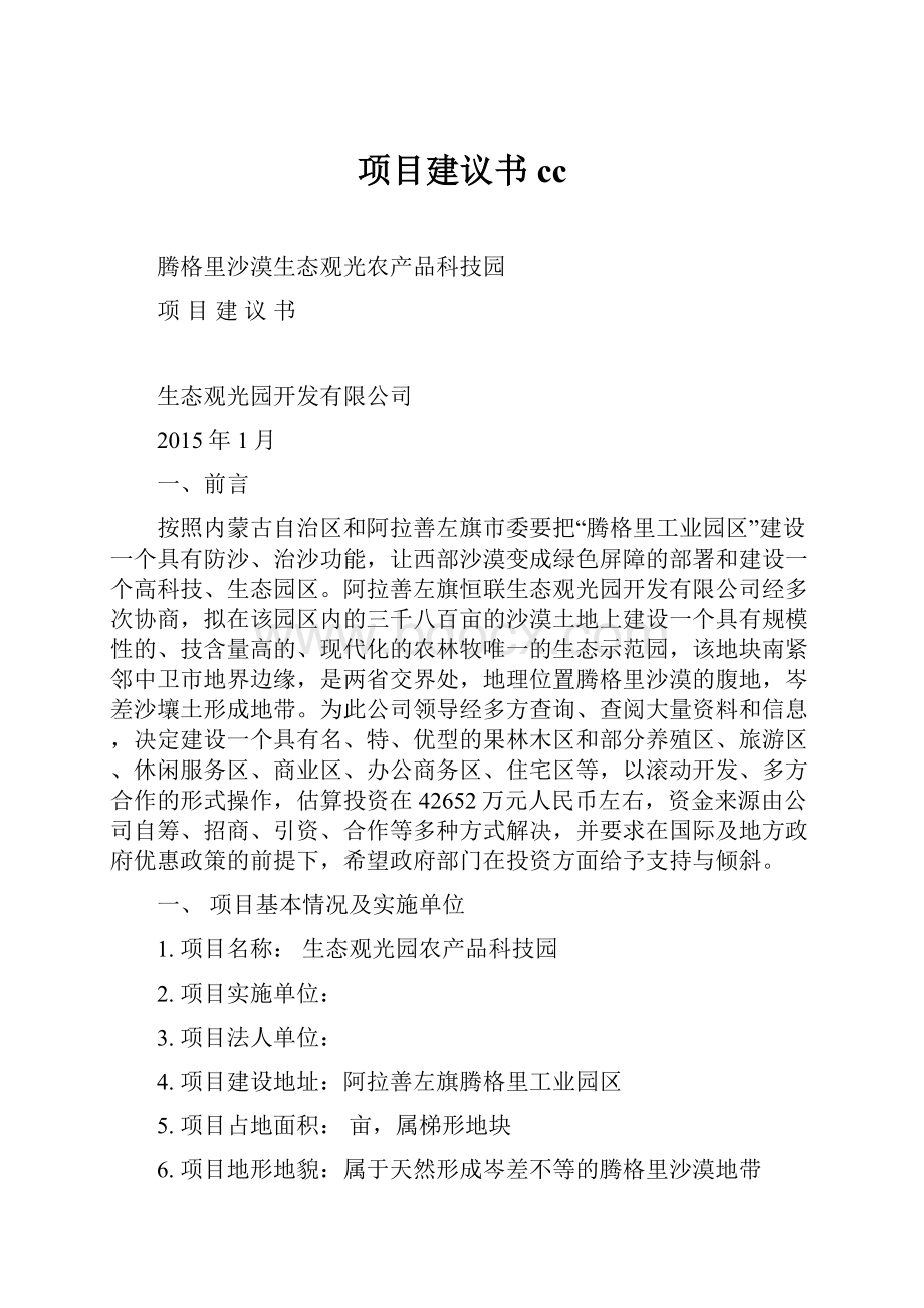 项目建议书 cc.docx_第1页