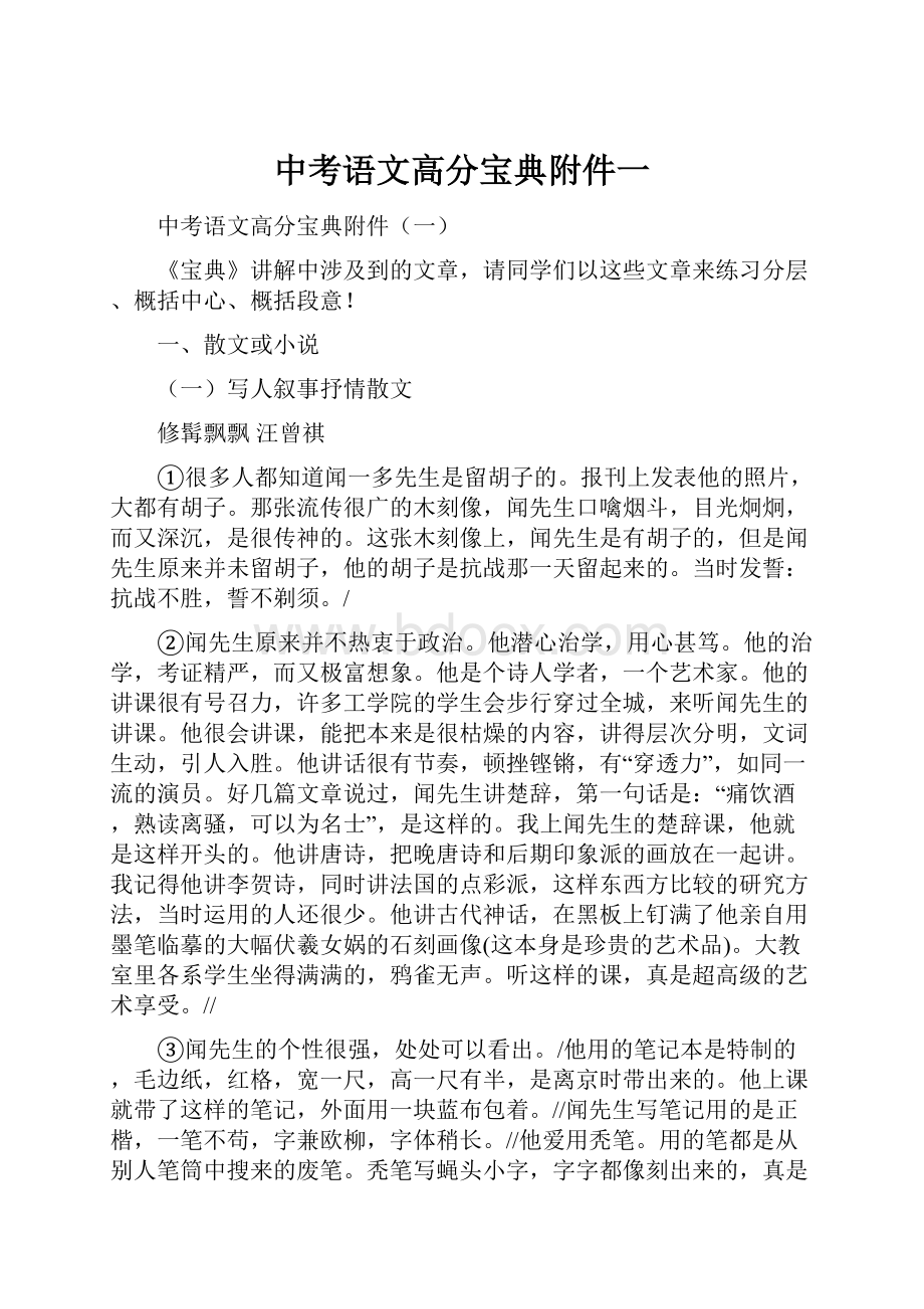 中考语文高分宝典附件一.docx