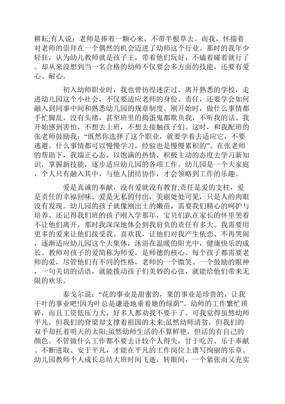 幼儿园教师个人成长总结大班.docx_第2页