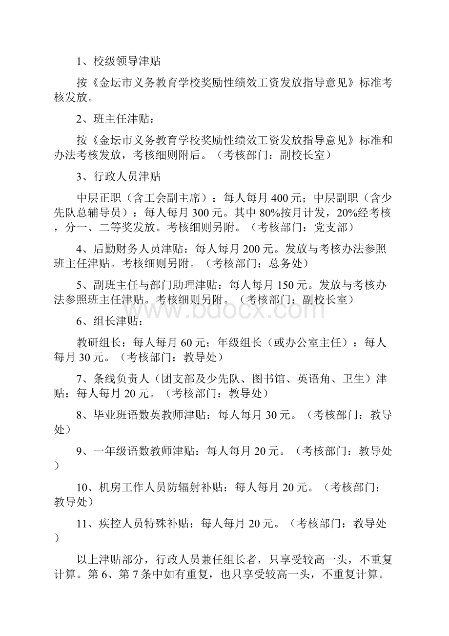 金坛市河头小学奖励性绩效工资考核发放办法试行稿2.docx_第2页