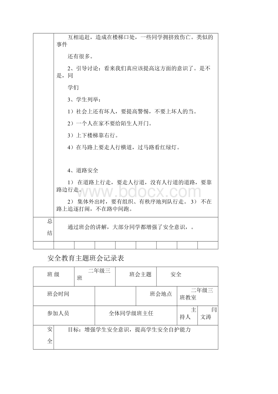 安全教育主题班会记录表.docx_第3页