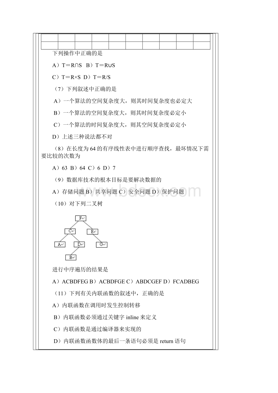 全国计算机等级考试二级笔试样卷C++语言程序设计.docx_第2页