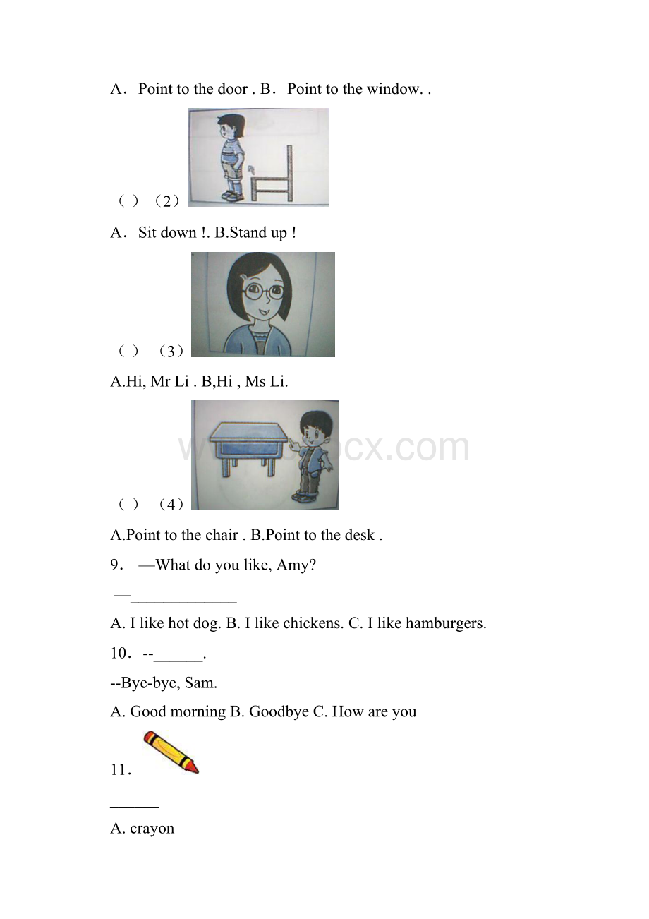 浙江义乌枫叶国际学校三年级上册英语模拟练习题无答案.docx_第3页