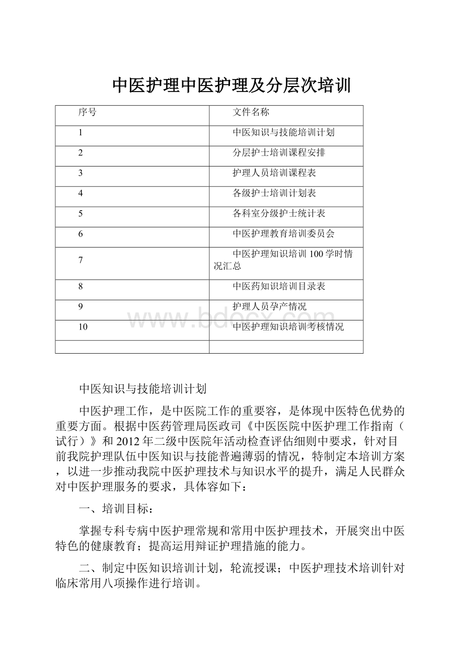 中医护理中医护理及分层次培训.docx_第1页