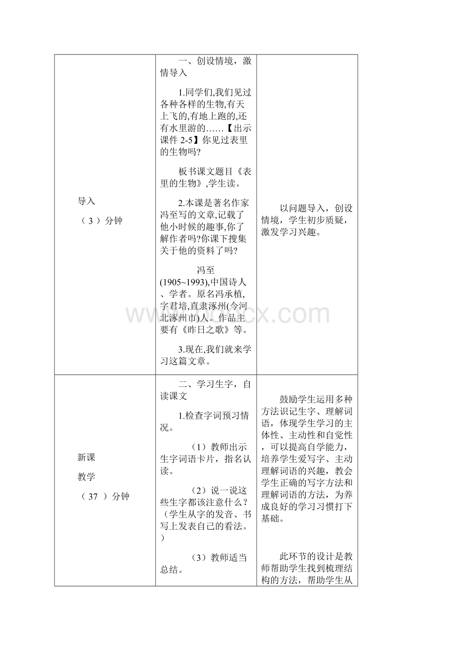 部编版小学语文六年级下册教学设计《515表里的生物》教案.docx_第2页