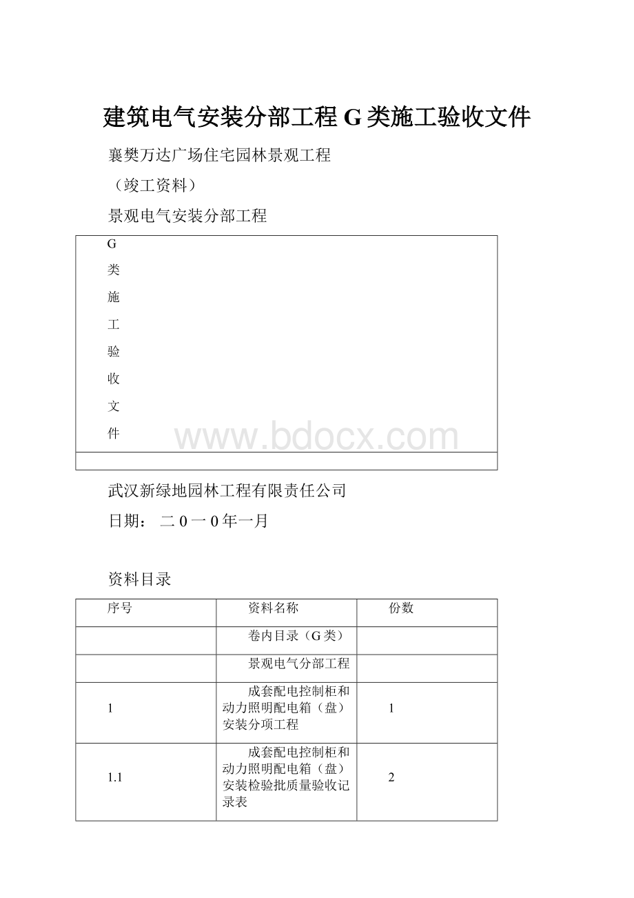 建筑电气安装分部工程G类施工验收文件.docx