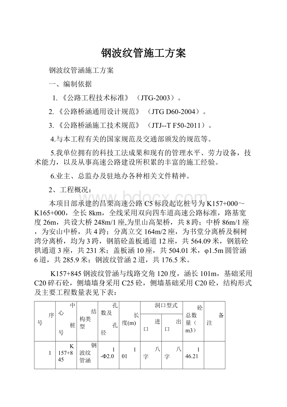 钢波纹管施工方案.docx_第1页