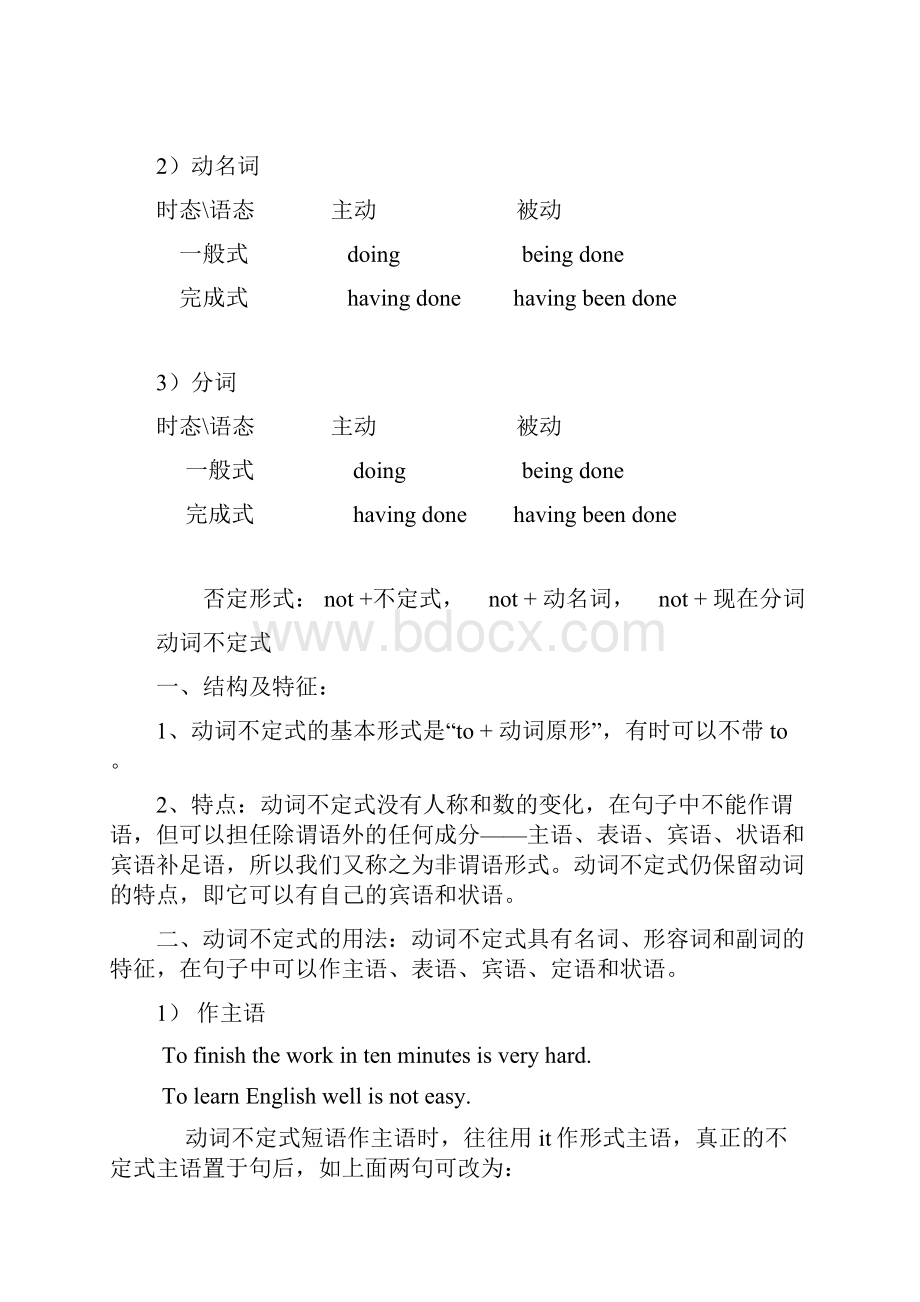 初中英语非谓语动词总复习加练习及答案汇编.docx_第2页