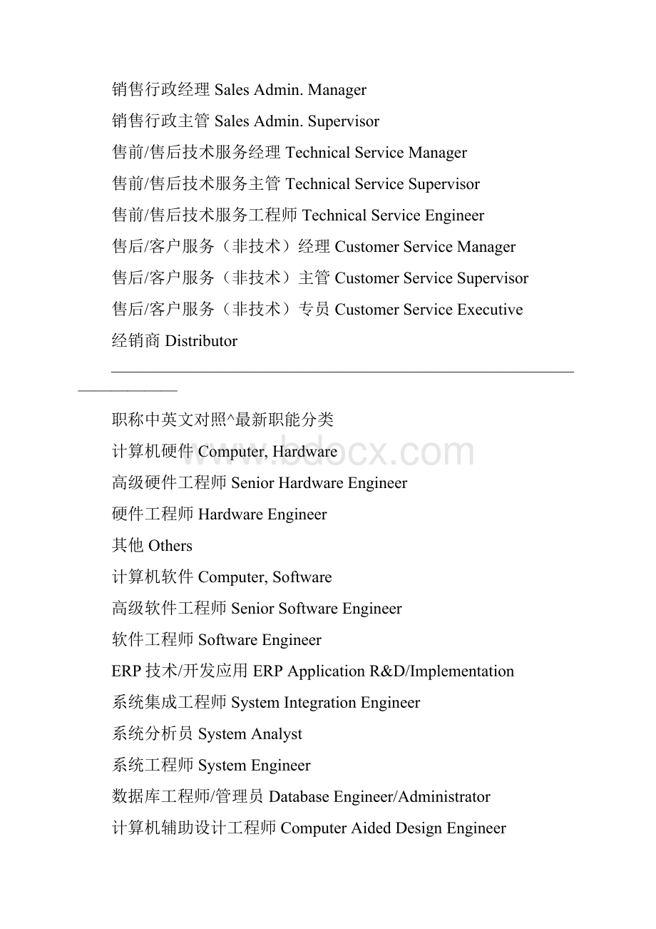 办公室职务职称中英文对照.docx_第3页