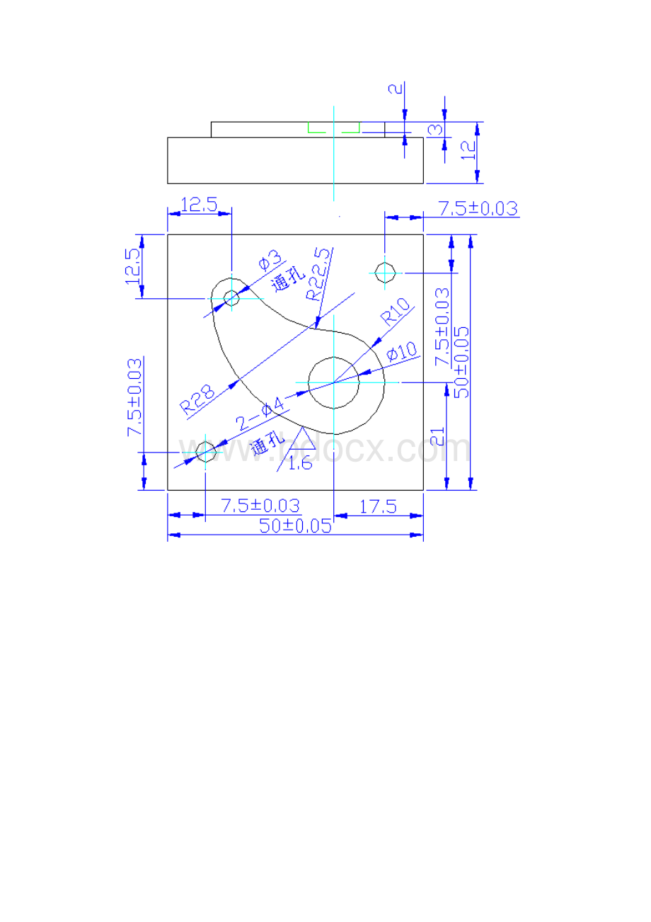 加工中心练习零件图纸.docx_第2页