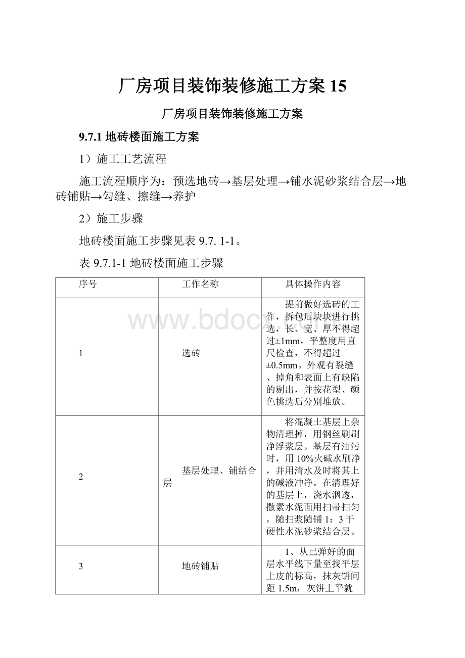 厂房项目装饰装修施工方案15.docx